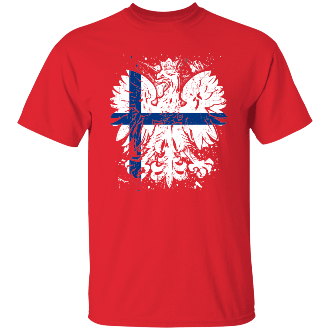 Polish Finnish Heritage T-Shirts CustomCat Red S