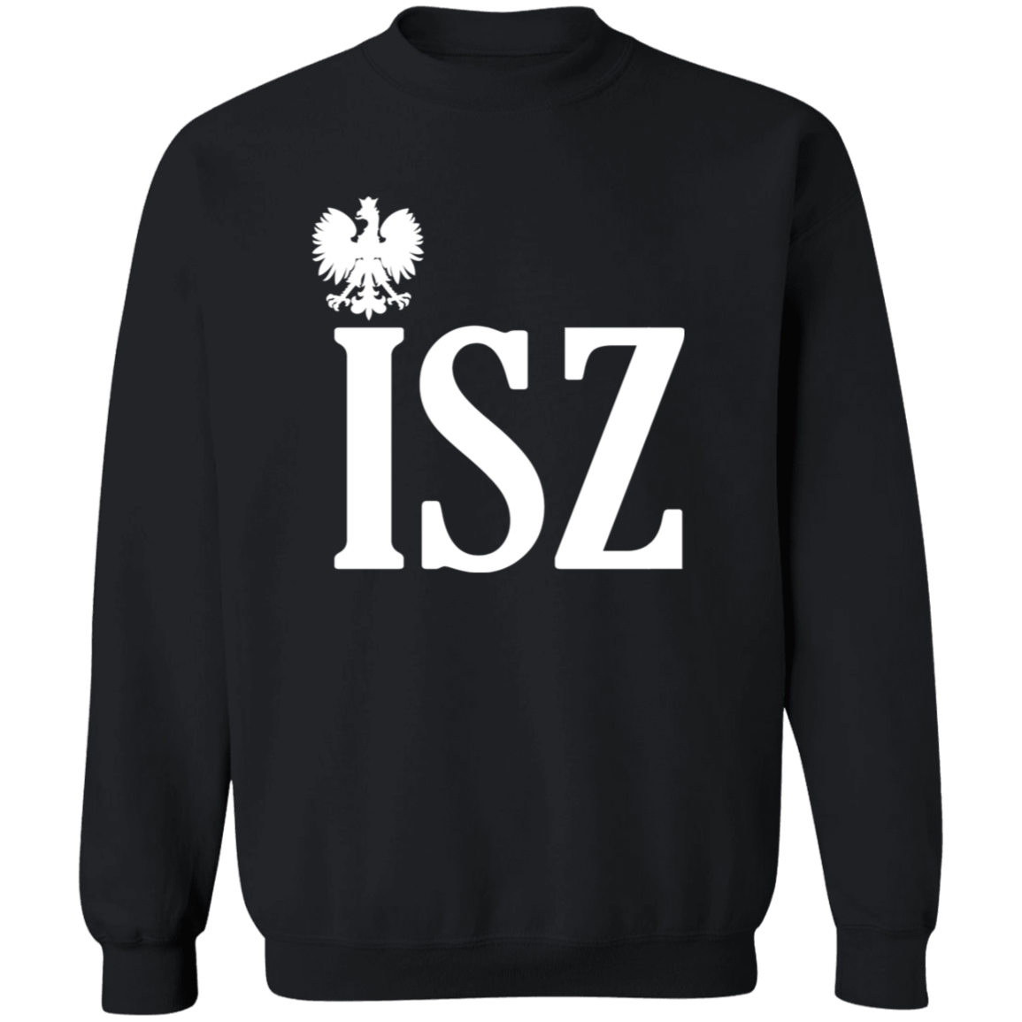 ISZ Polish Surname Ending Apparel CustomCat G180 Crewneck Pullover Sweatshirt Black S