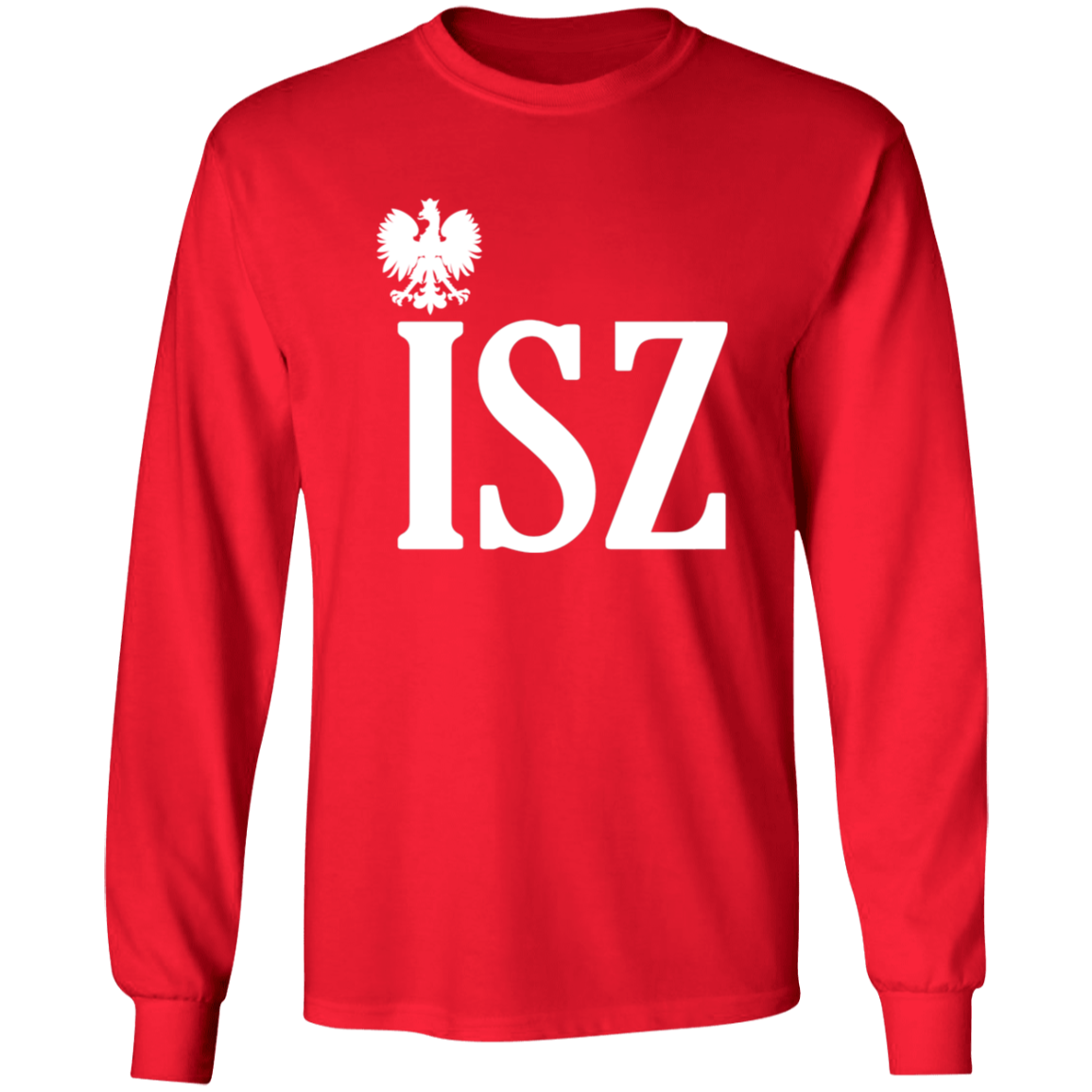 ISZ Polish Surname Ending Apparel CustomCat G240 LS Ultra Cotton T-Shirt Red S