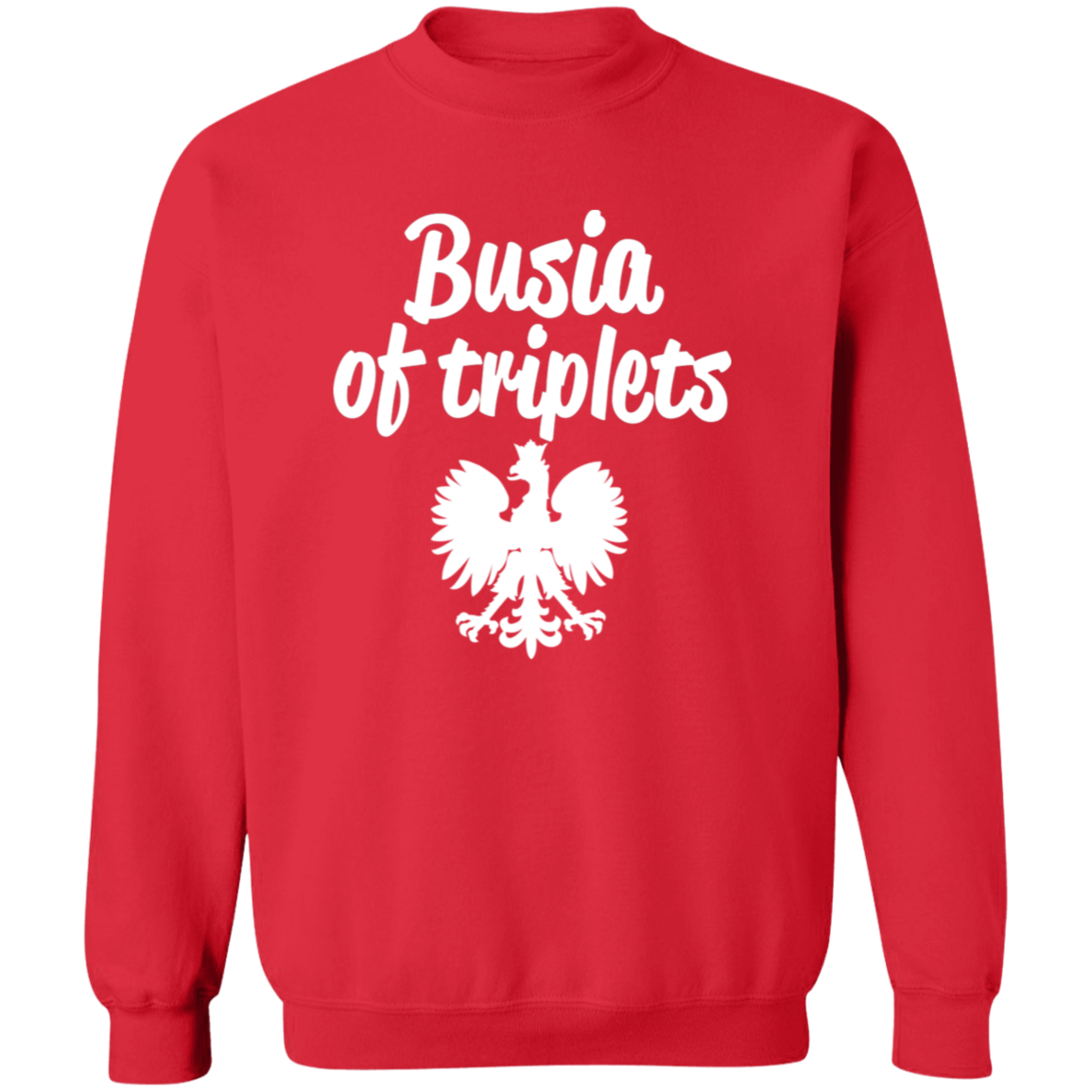 Busia of Triplets Apparel CustomCat G180 Crewneck Pullover Sweatshirt Red S