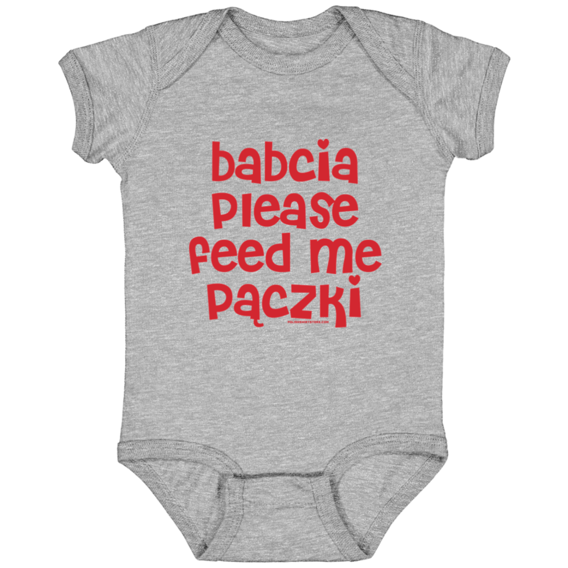 Babcia Please Feed Me Paczki Infant Bodysuit Baby CustomCat Heather Grey Newborn