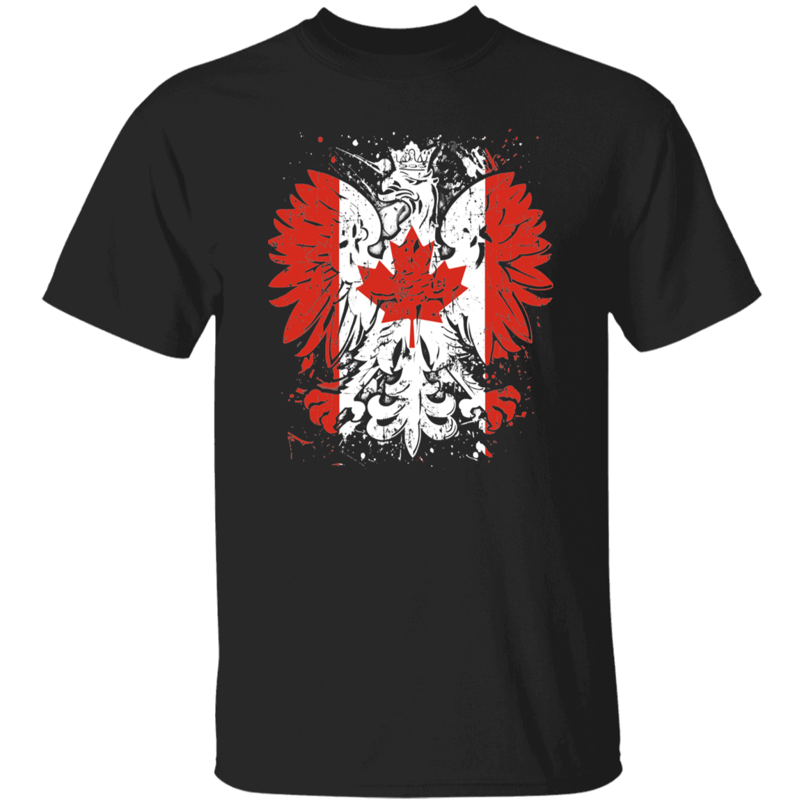 Polish Canadian Heritage T-Shirts CustomCat Black S