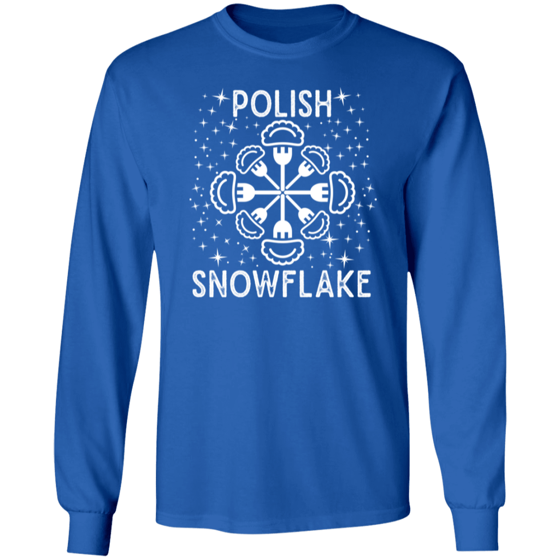 Polish Snowflake T-Shirt Apparel CustomCat G540 LS T-Shirt Royal S