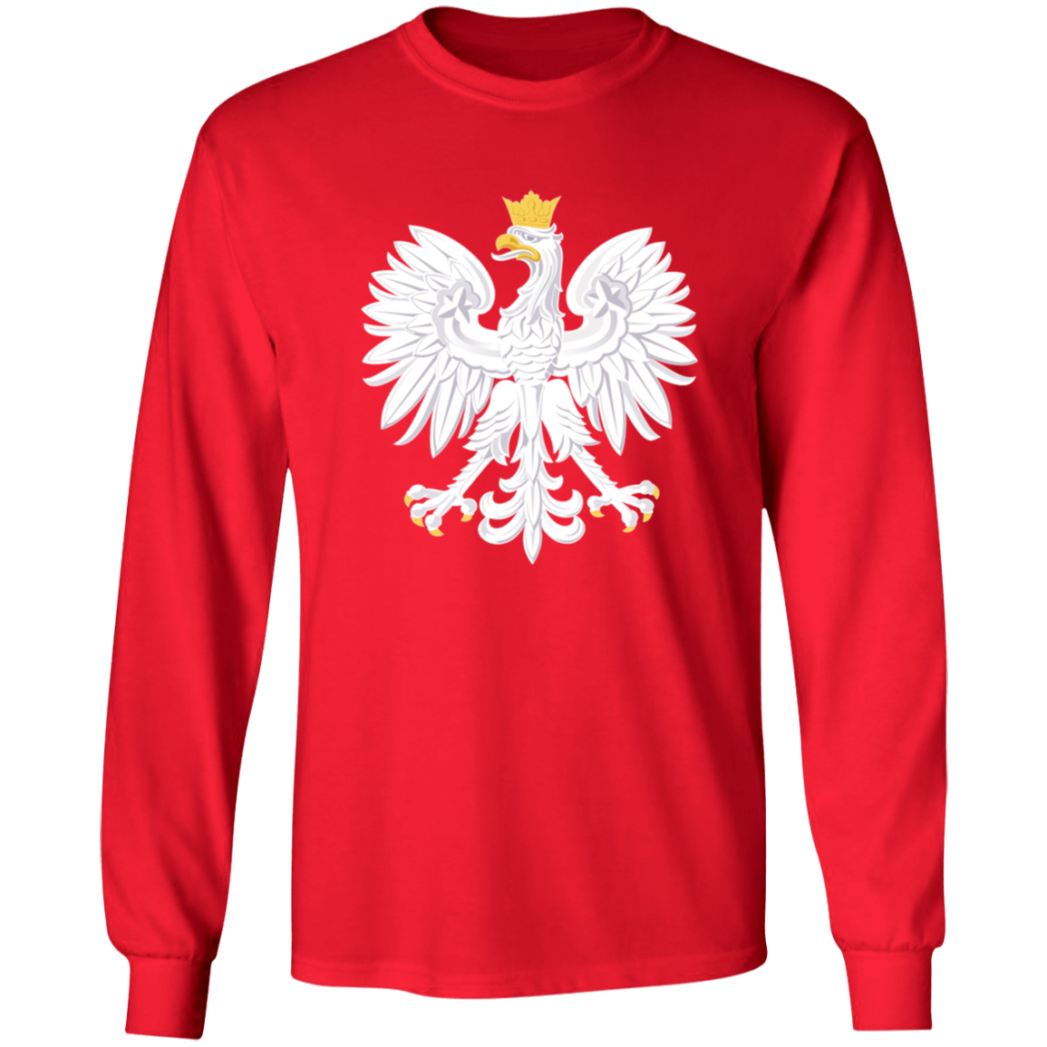 Polish Eagle Long Sleeve Shirt T-Shirts CustomCat Red S