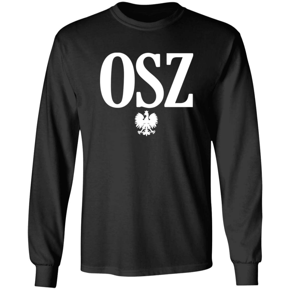 OSZ Polish Surname Ending Apparel CustomCat G540 LS T-Shirt Black S