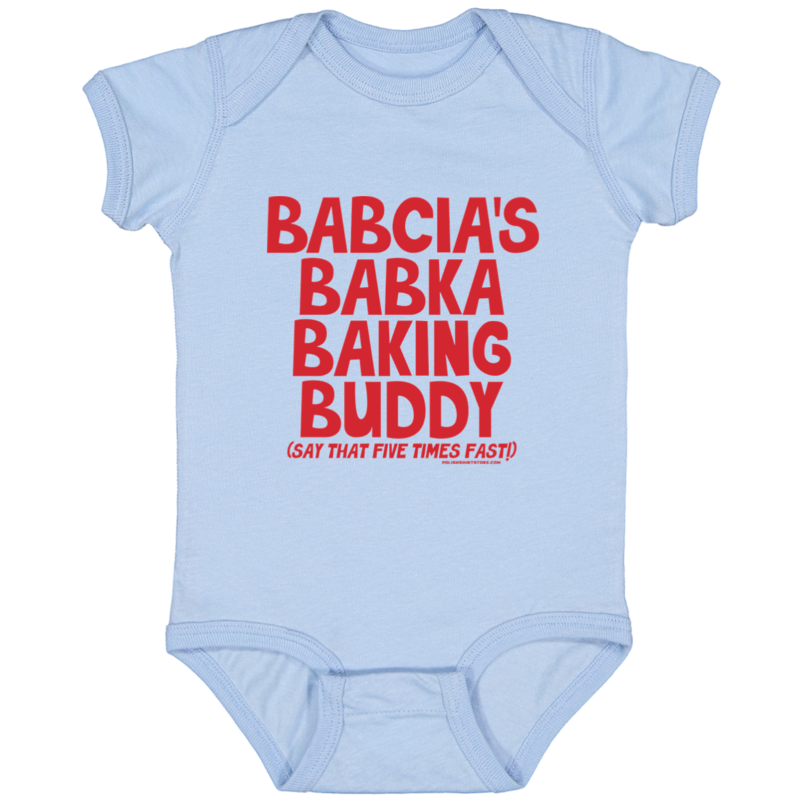 Babcia's Babka Baking Buddy Infant Bodysuit Baby CustomCat Light Blue Newborn