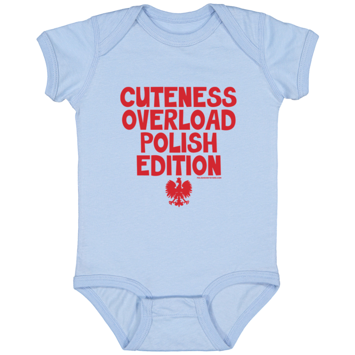 Cuteness Overlaod Polish Edition Infant Bodysuit Baby CustomCat Light Blue Newborn