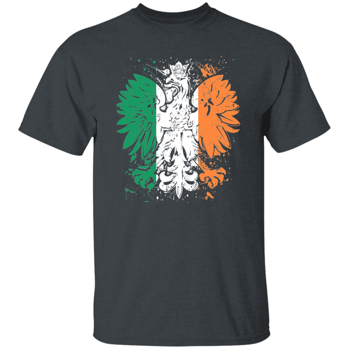 Polish Irish Heritage T-Shirts CustomCat Dark Heather S