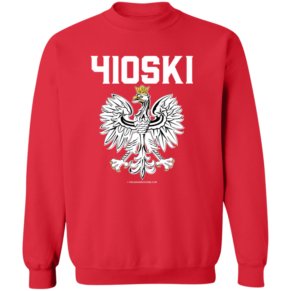Baltimore Maryland | 410 Area Code | 410 SKI Apparel CustomCat G180 Crewneck Pullover Sweatshirt Red S