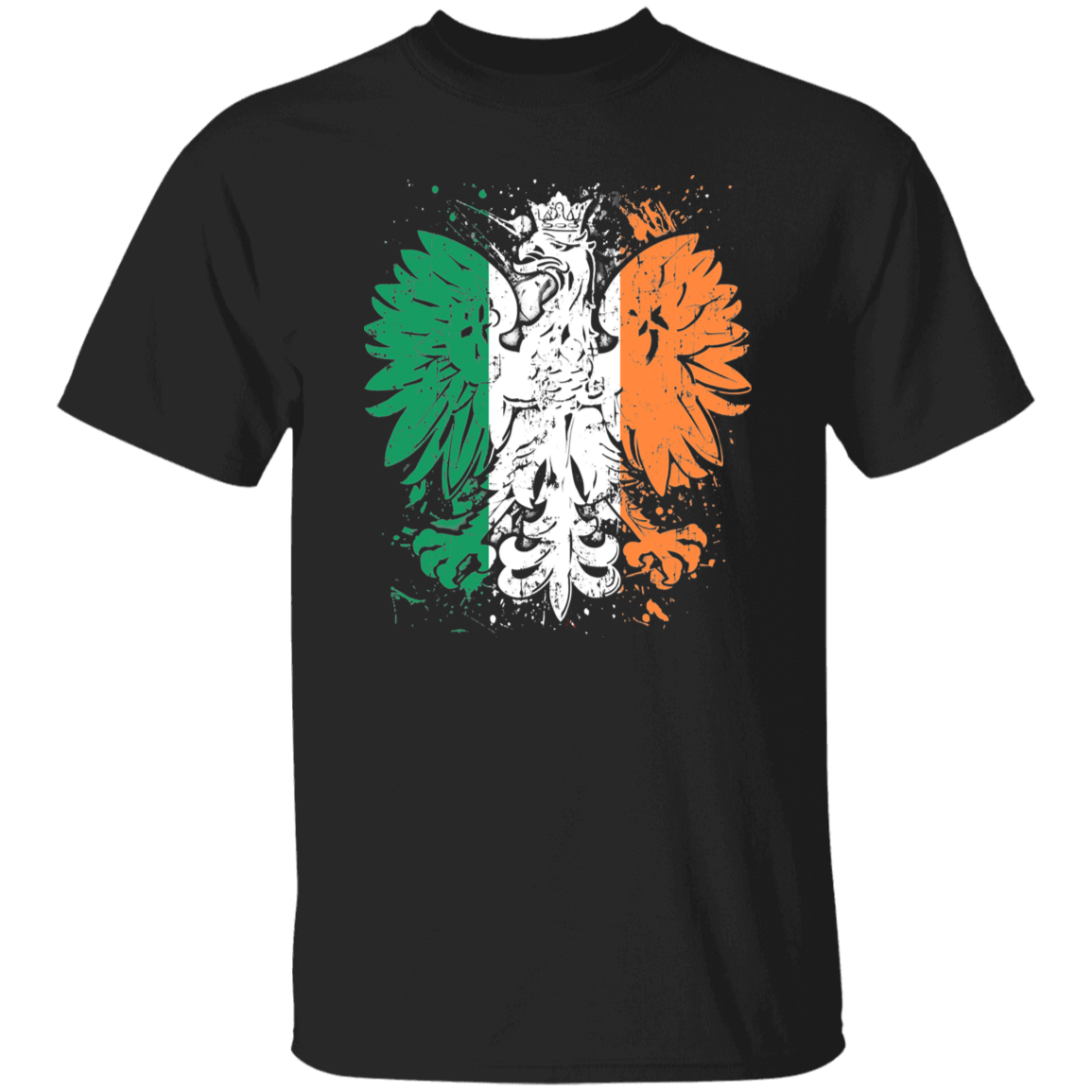 Polish Irish Heritage T-Shirts CustomCat Black S