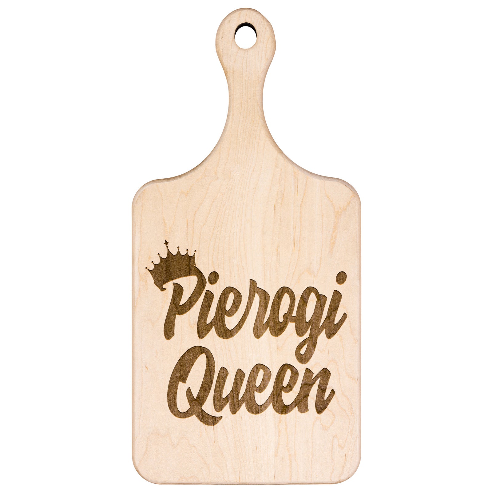 Pierogi Queen Hardwood Paddle Cutting Board Kitchenware teelaunch