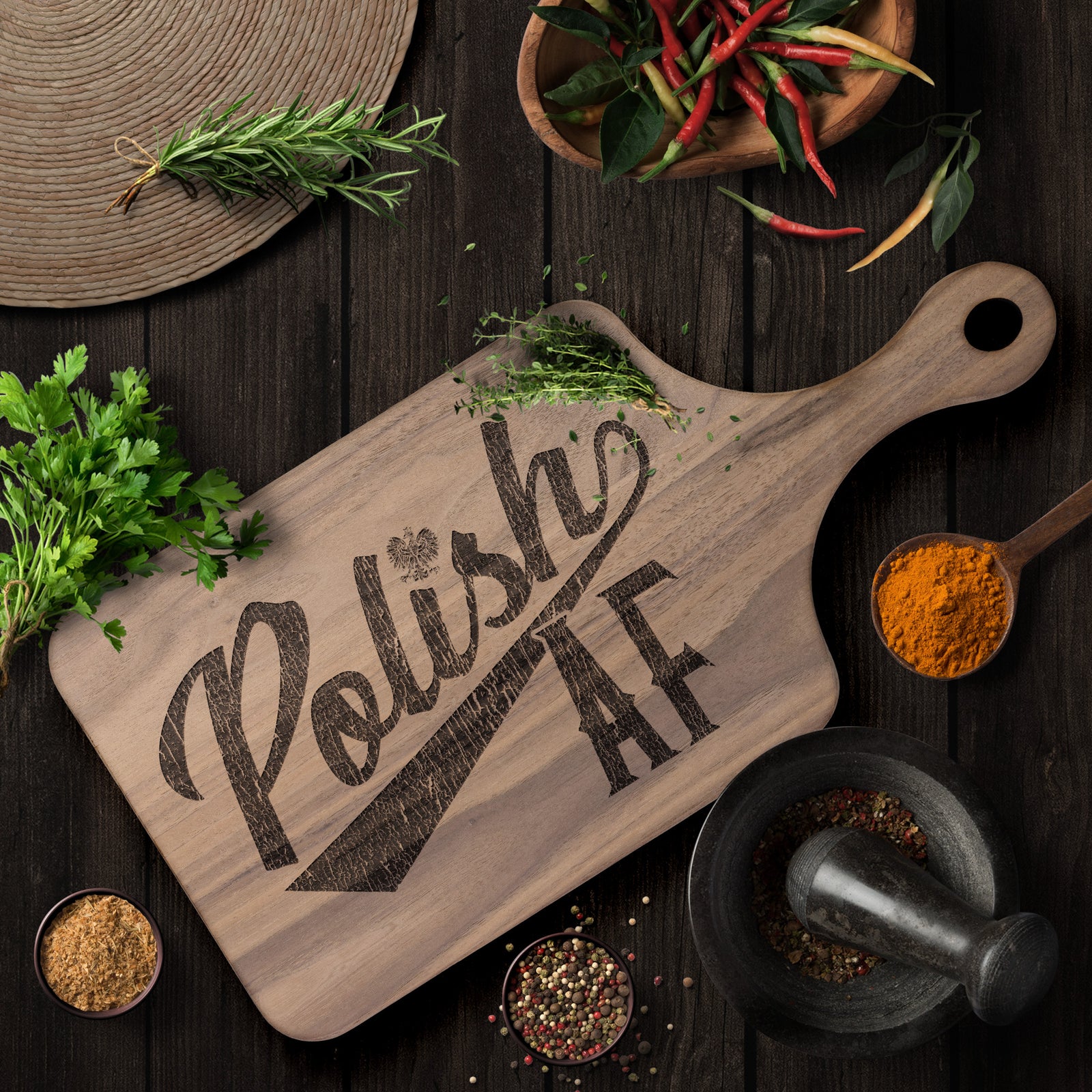 Polish AF Hardwood Paddle Cutting Board Kitchenware teelaunch