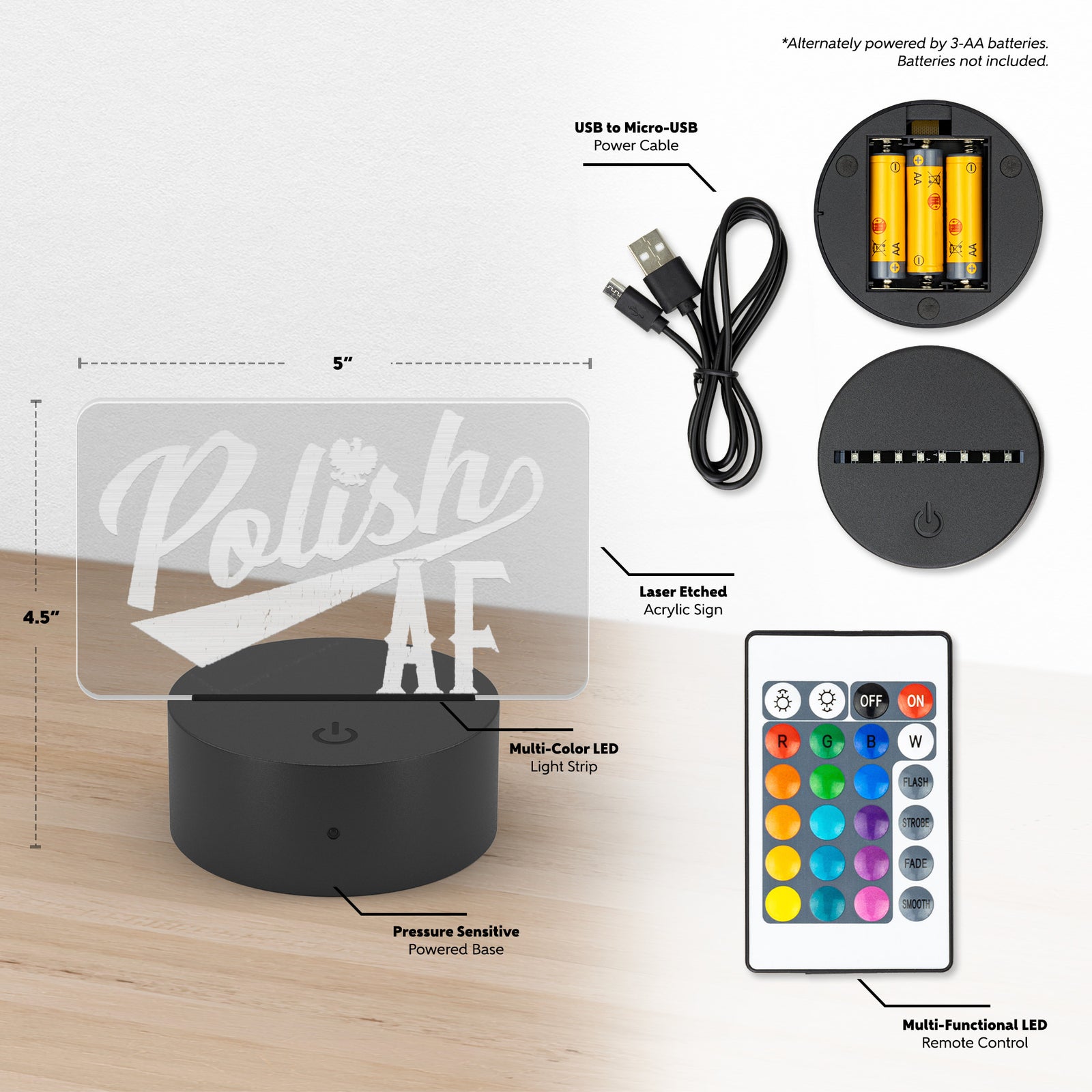 Polish AF Plate Acrylic LED Sign LED Signs teelaunch