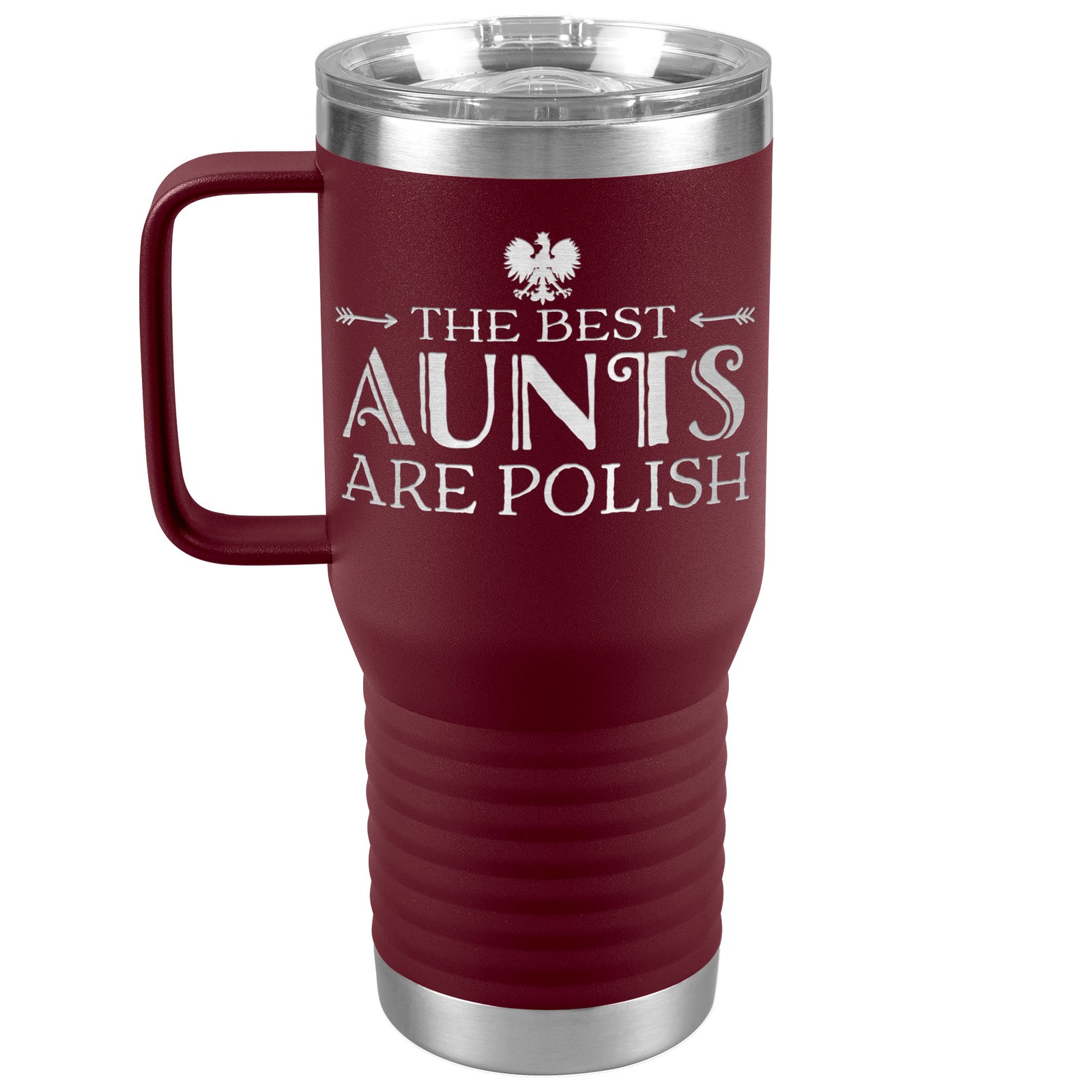 Polish Aunt Travel Tumbler Tumblers teelaunch Maroon