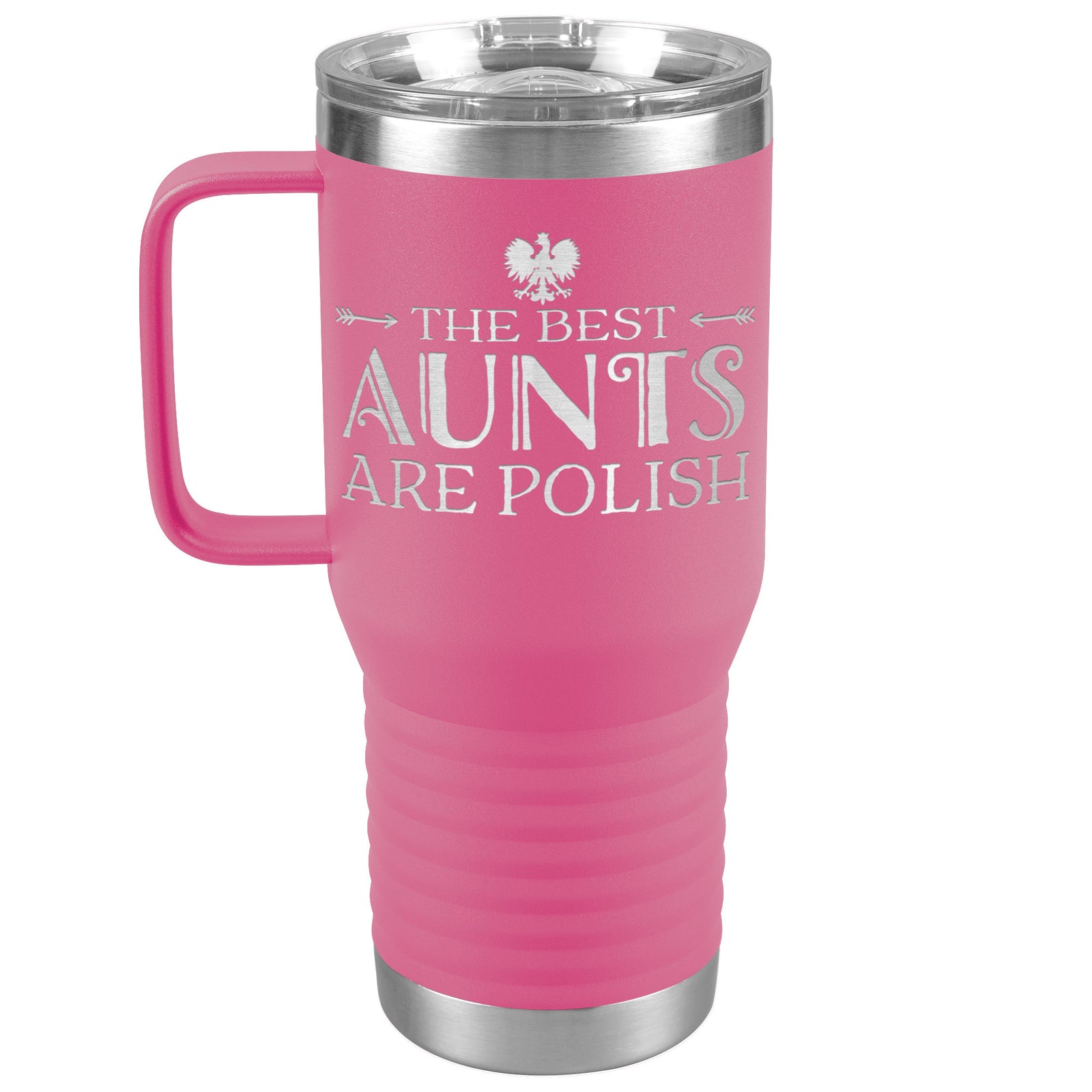 Polish Aunt Travel Tumbler Tumblers teelaunch Pink