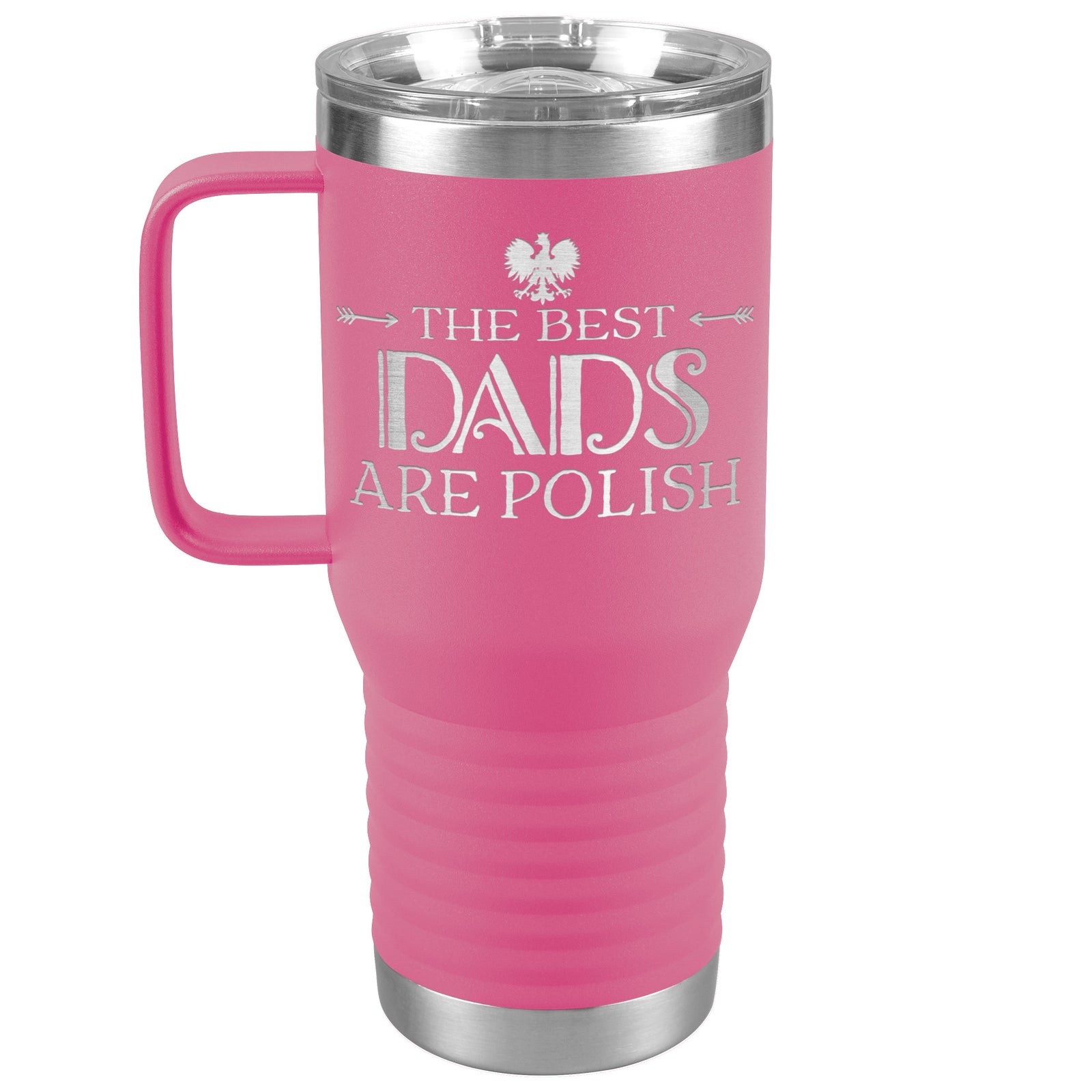 Polish Dad Travel Tumbler Tumblers teelaunch Pink