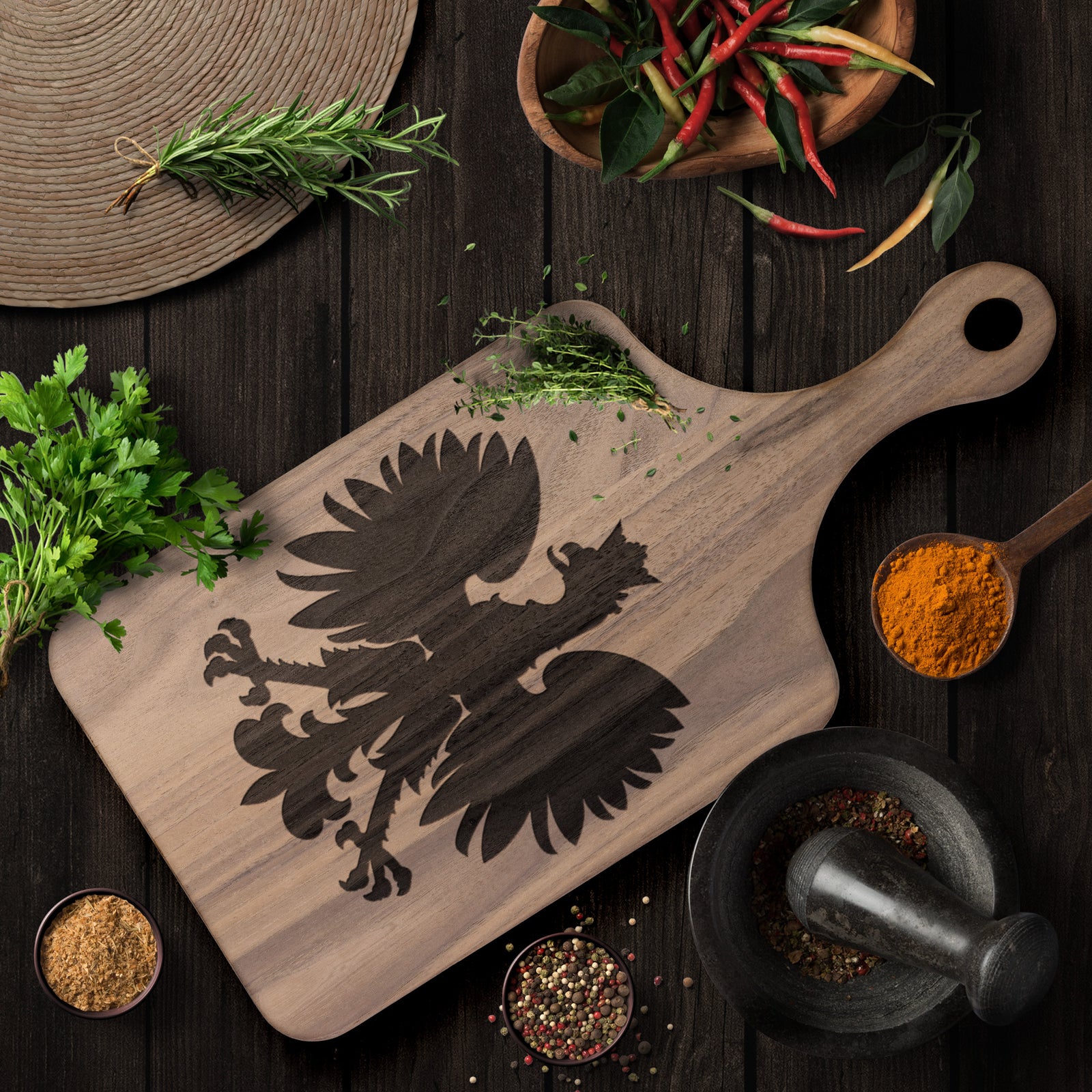 Polish Eagle Hardwood Paddle Cutting Board Kitchenware teelaunch