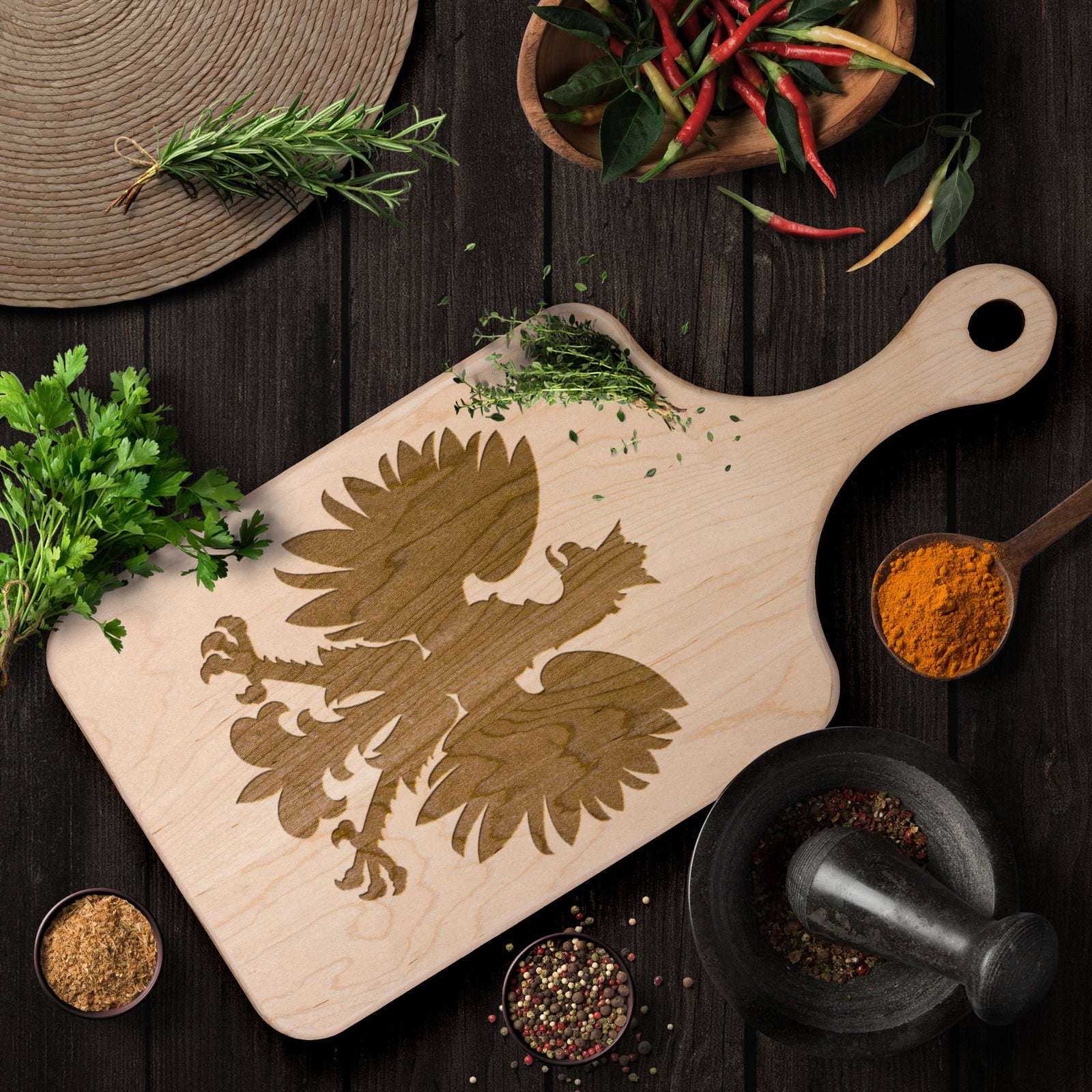 Polish Eagle Hardwood Paddle Cutting Board Kitchenware teelaunch