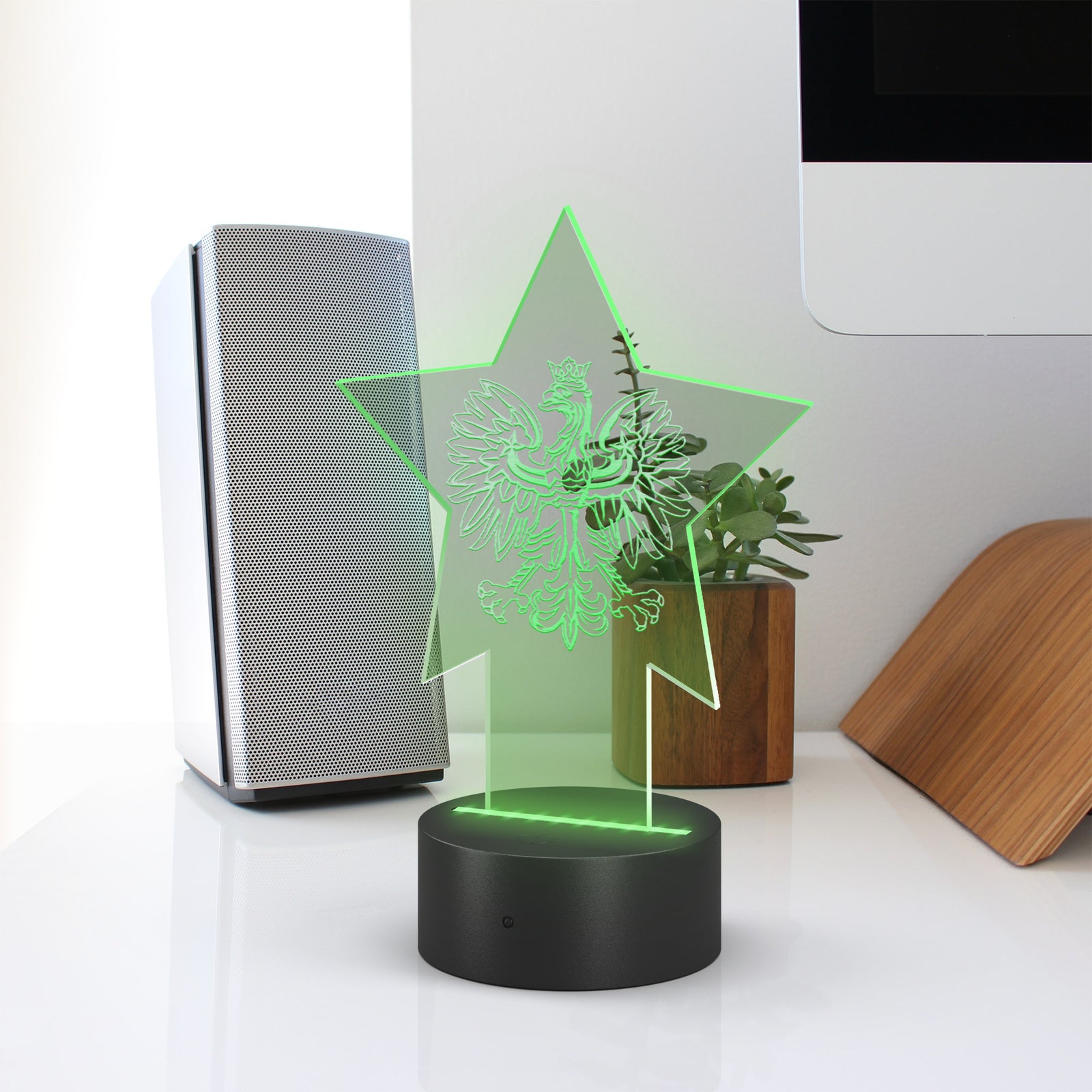 Polish Eagle Star Pedestal Acrylic LED Sign LED Signs teelaunch