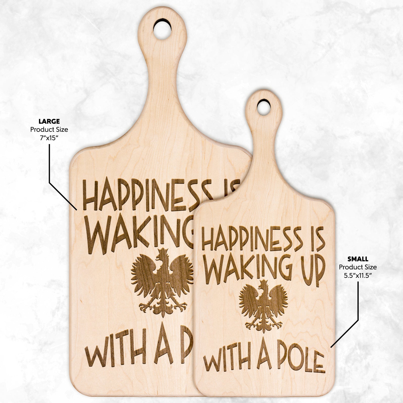 Polish Happiness Hardwood Paddle Cutting Board Kitchenware teelaunch