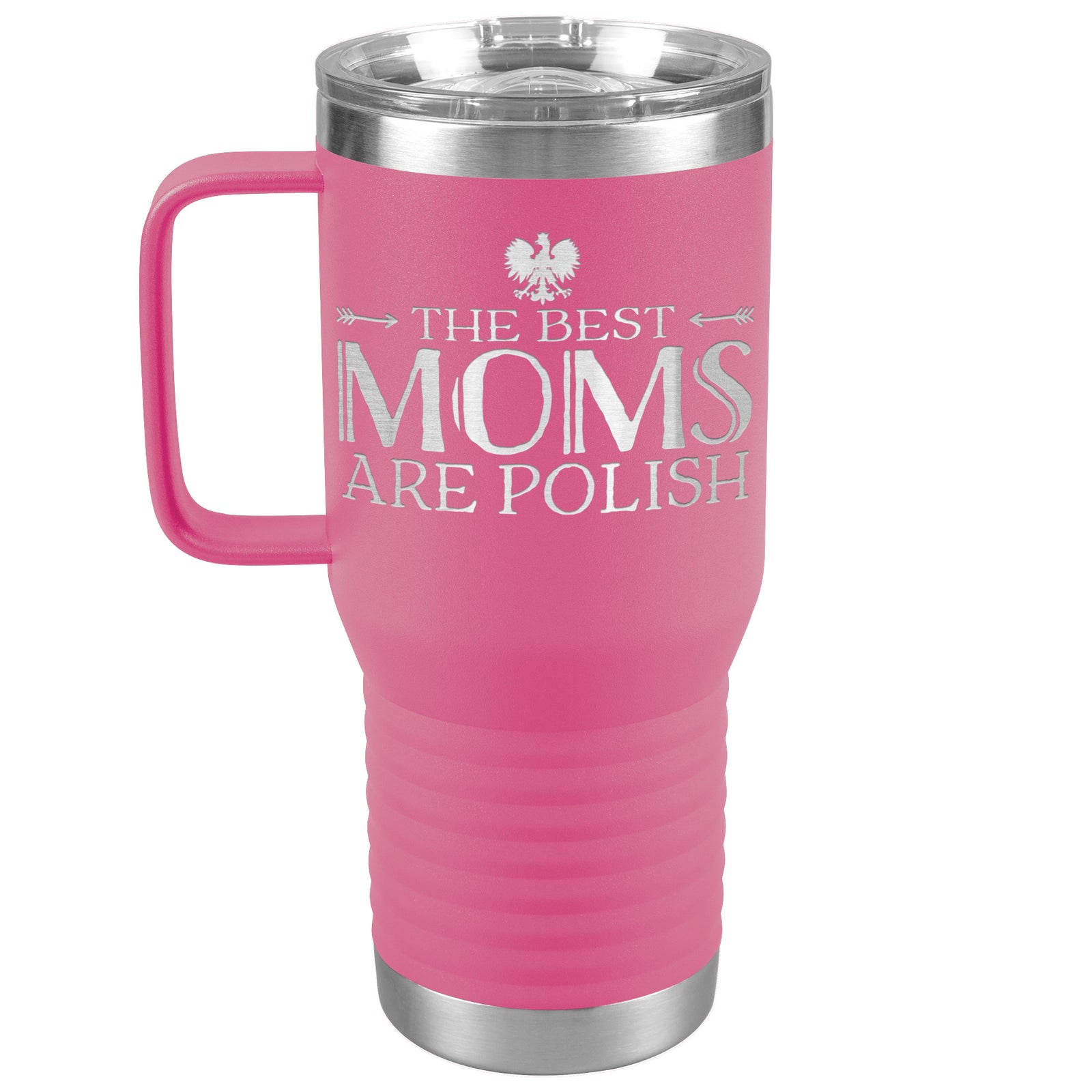 Polish Mom Travel Tumbler Tumblers teelaunch Pink