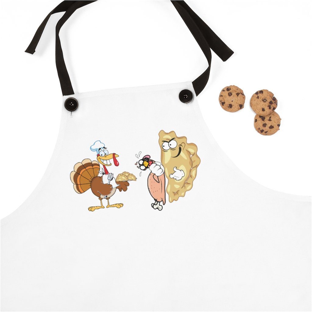 Polish Thanksgiving Food Fight Poly Twill Apron Accessories Printify One Size