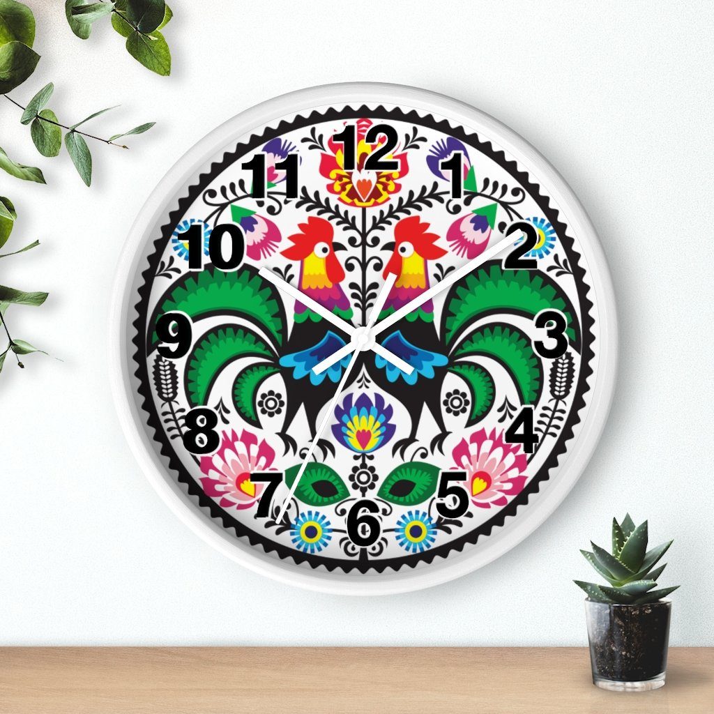 Wycinanki Wall Clock Home Decor Printify