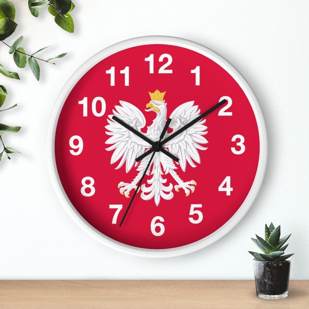 Polish Eagle Wall Clock Home Decor Printify
