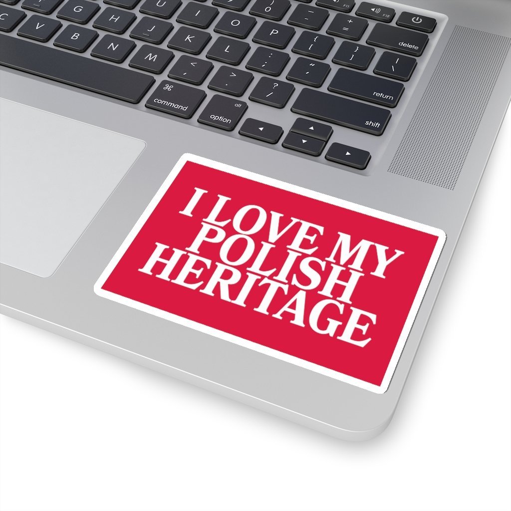 I Love My Polish Heritage Sticker Paper products Printify   