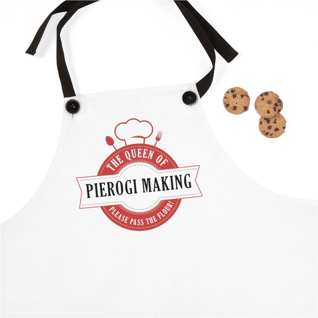 Queen Of Pierogi Making Poly Twill Apron Accessories Printify One Size