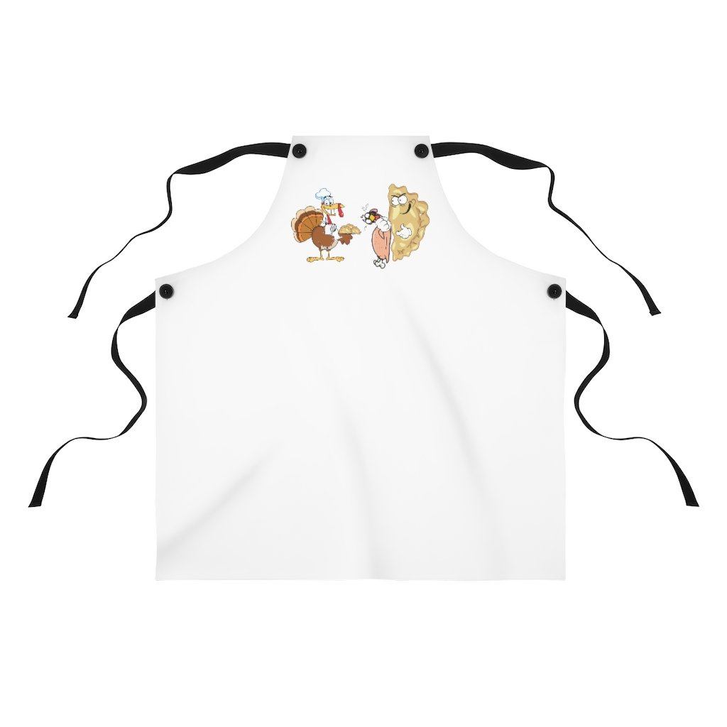 Polish Thanksgiving Food Fight Poly Twill Apron Accessories Printify