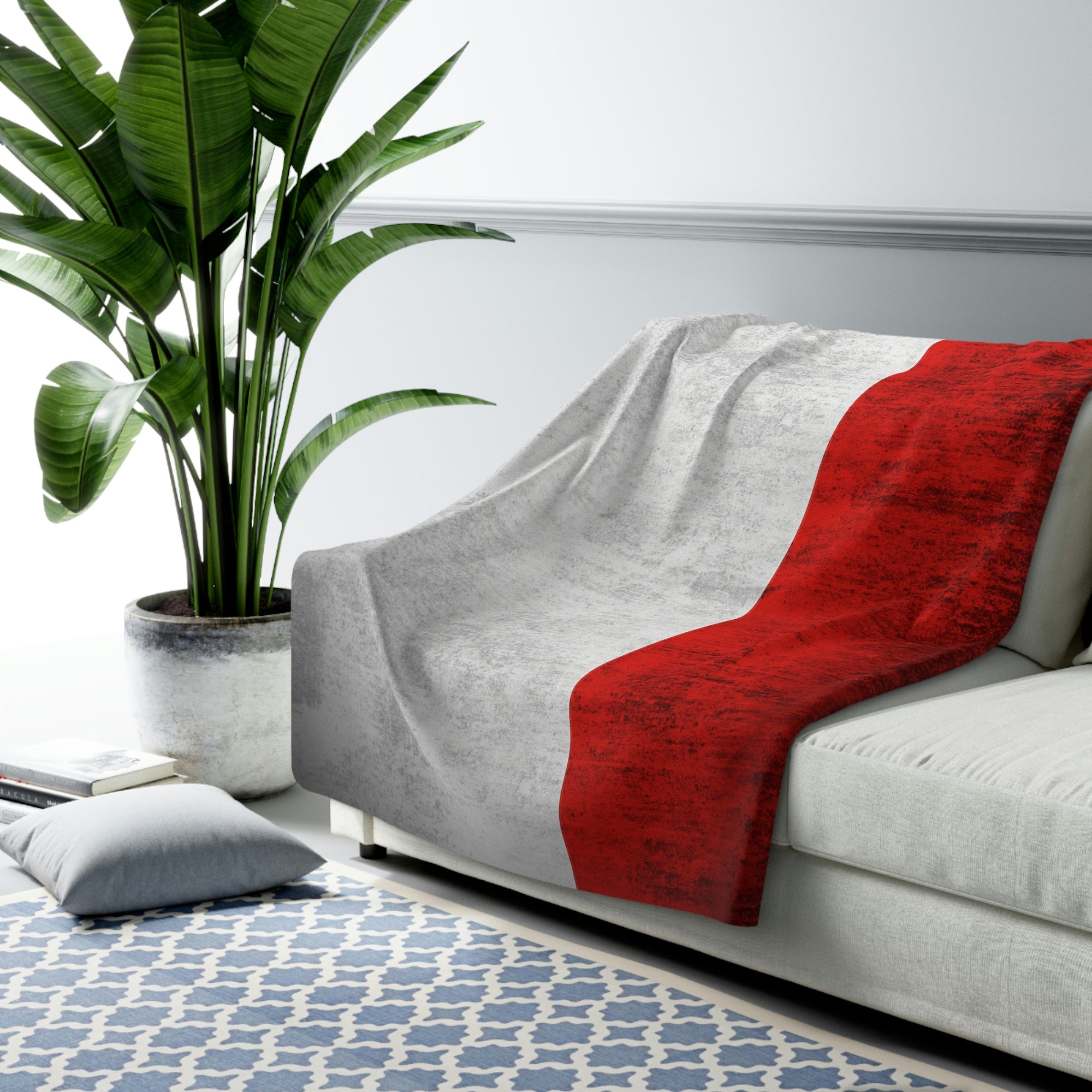 Distressed Polish Flag Colors Sherpa Fleece Blanket Home Decor Printify 60" × 80"  
