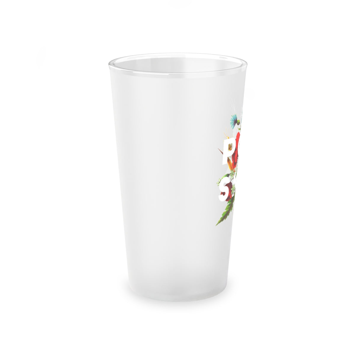 Polish Flowers Frosted Pint Glass, 16oz Mug Printify