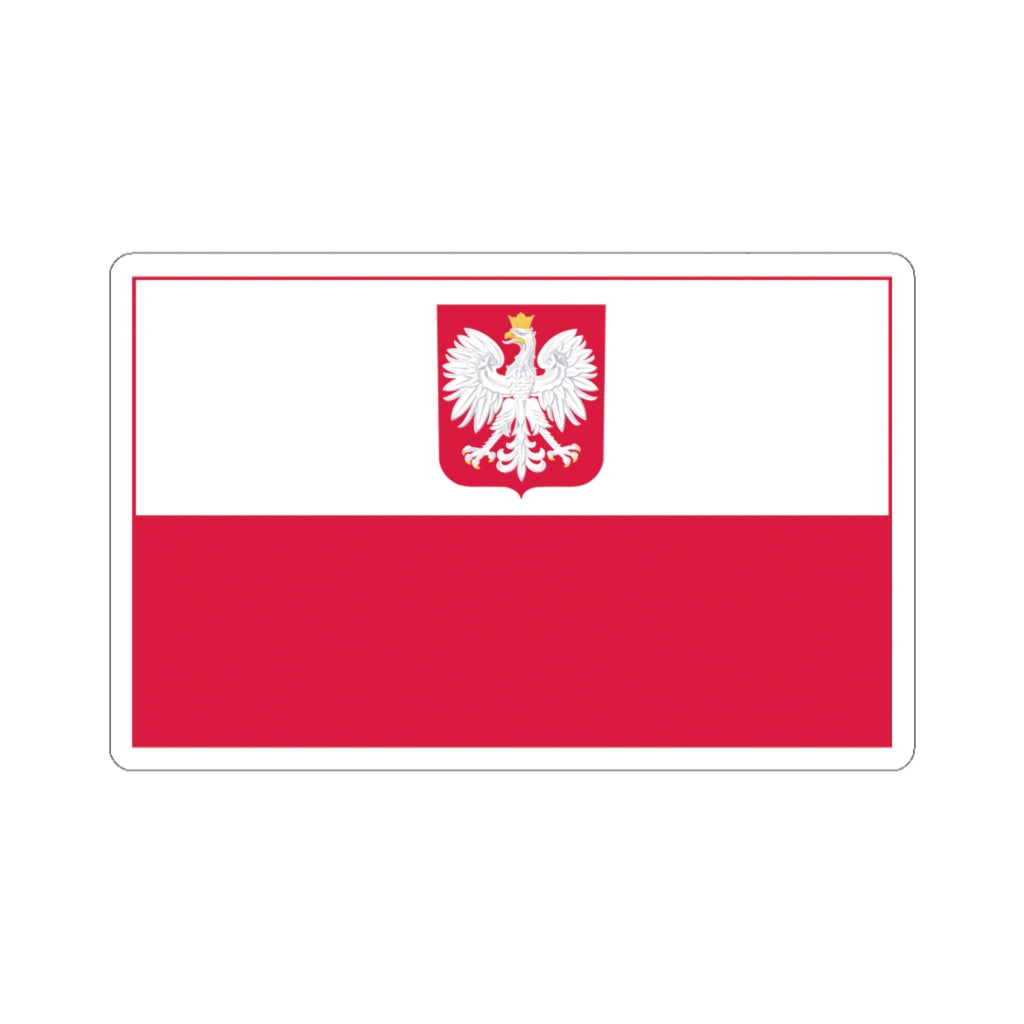Polish Coat of Arms Flag Sticker Paper products Printify 3x3" White 