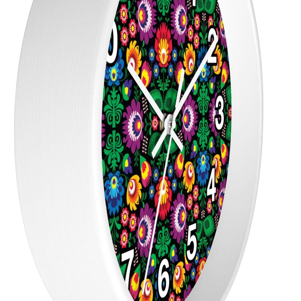 Wycinanki Art Wall Clock Home Decor Printify