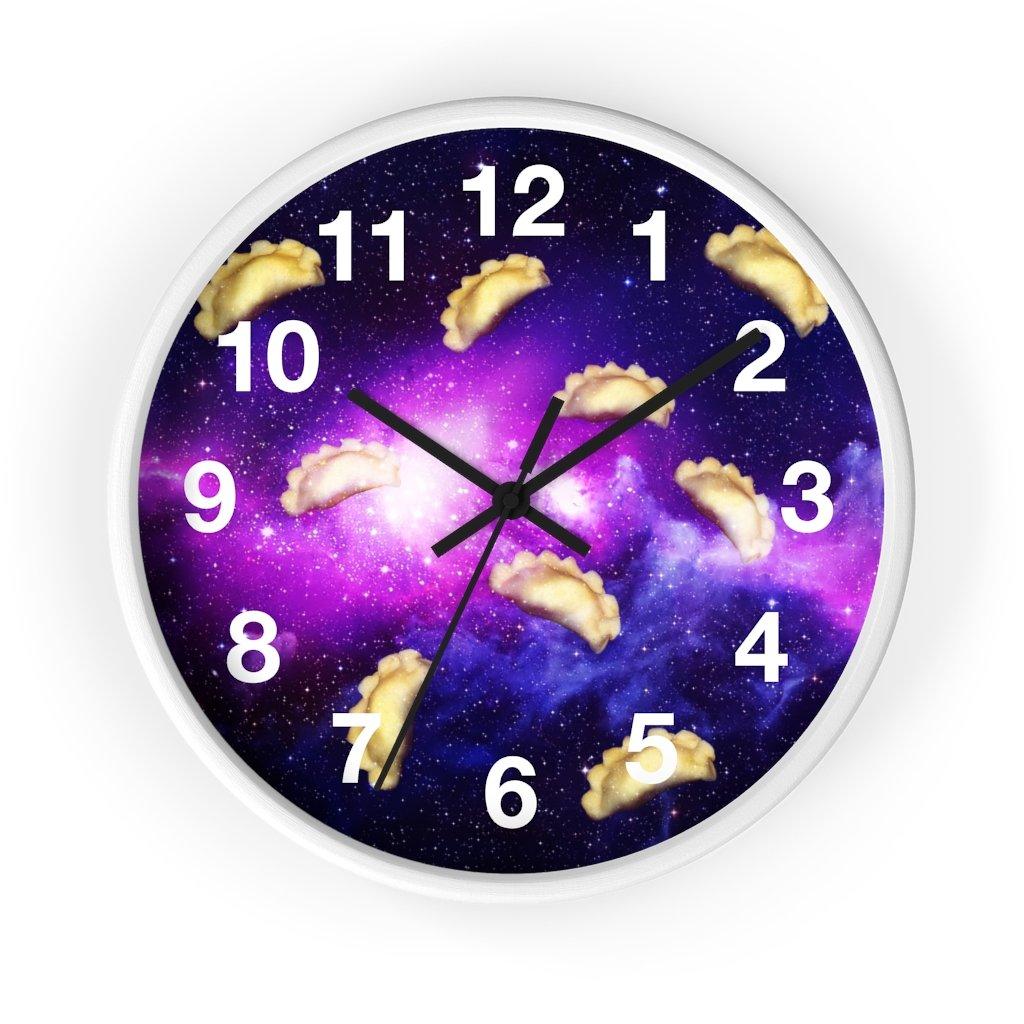 Pierogi Wall Clock Home Decor Printify 10 in White Black
