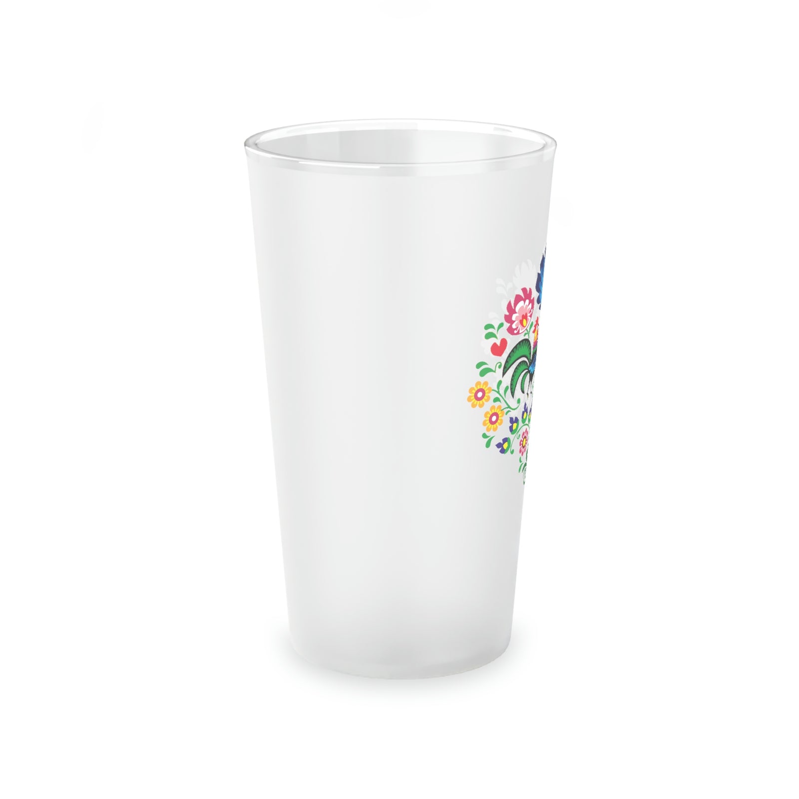 Polish Rooster Frosted Pint Glass Mug Printify