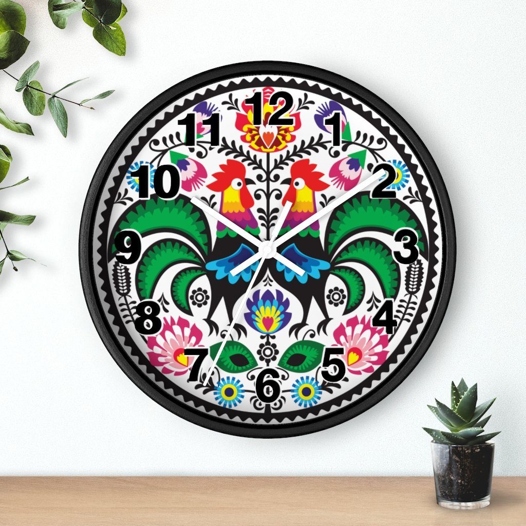 Wycinanki Wall Clock Home Decor Printify