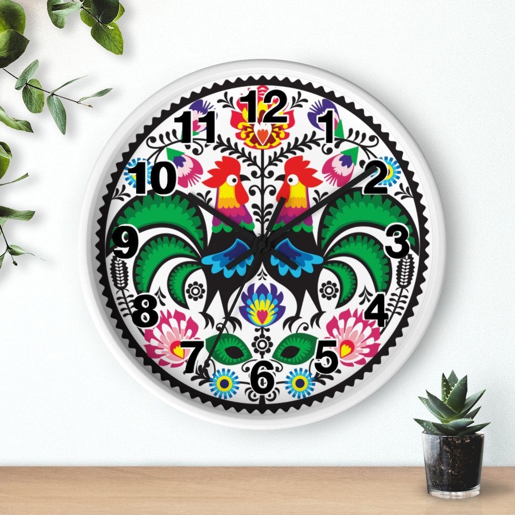 Wycinanki Wall Clock Home Decor Printify
