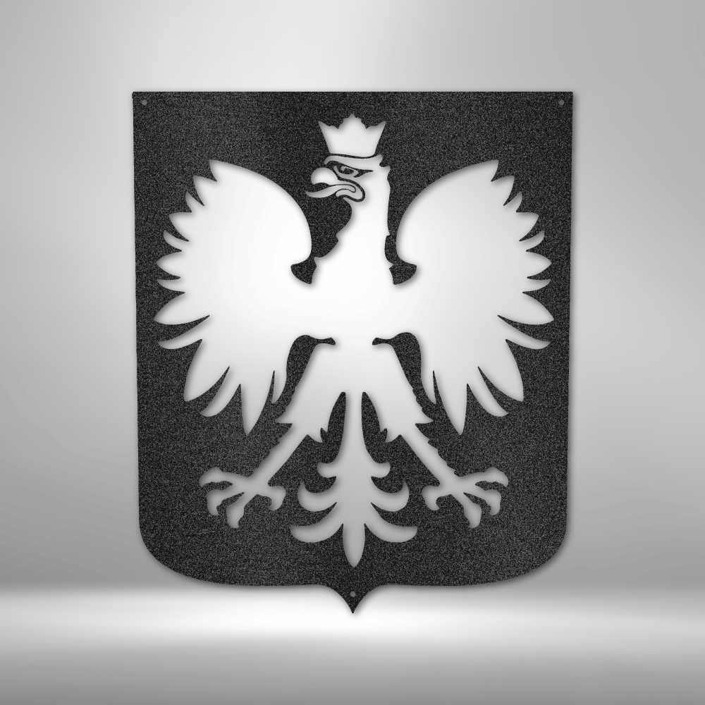 Polish Eagle Steel Sign Custom My Easy Monogram Black 12"