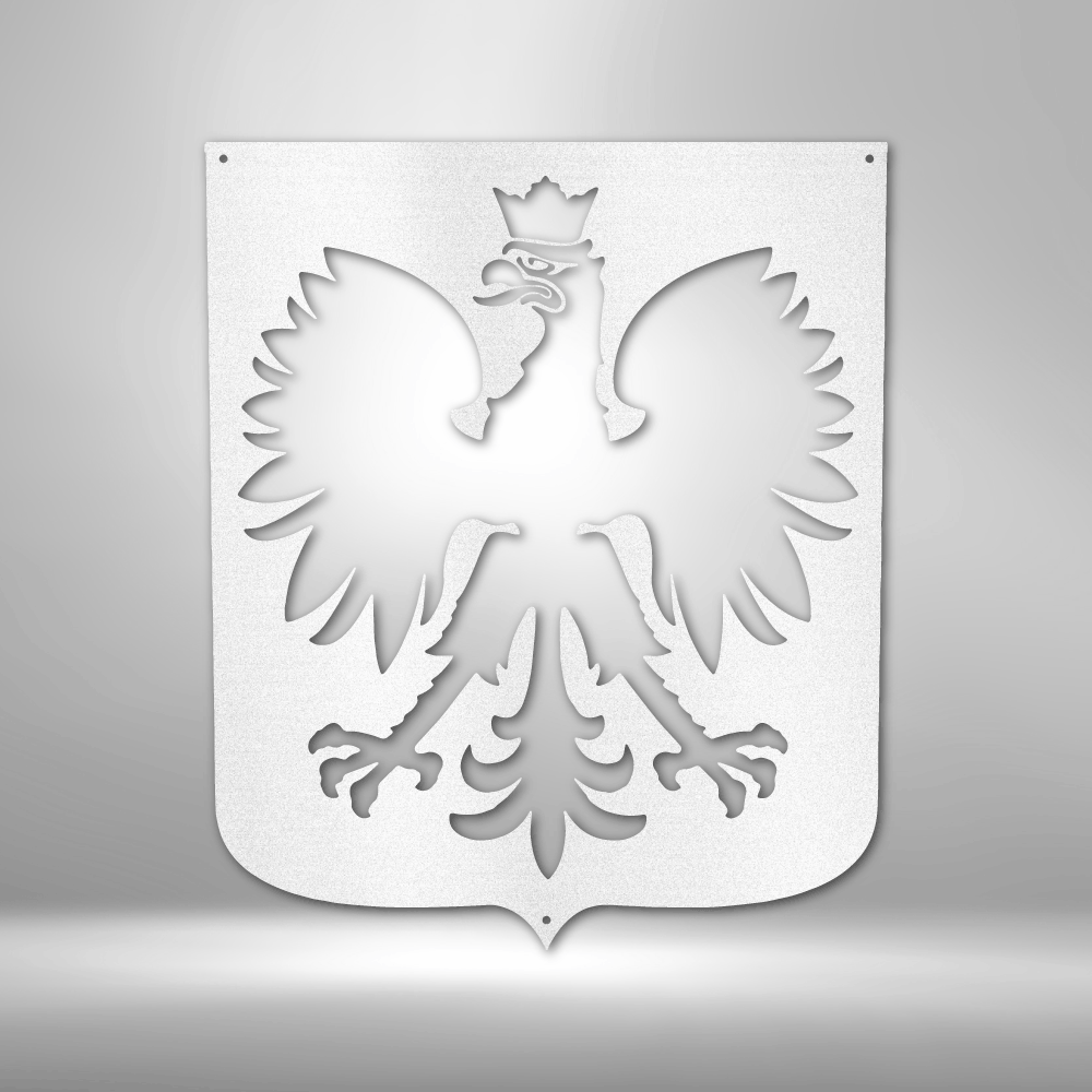 Polish Eagle Steel Sign Custom My Easy Monogram White 12"