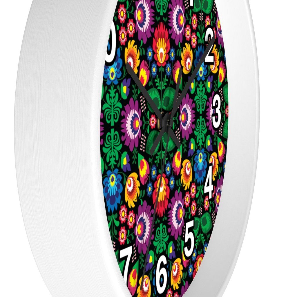Wycinanki Art Wall Clock Home Decor Printify