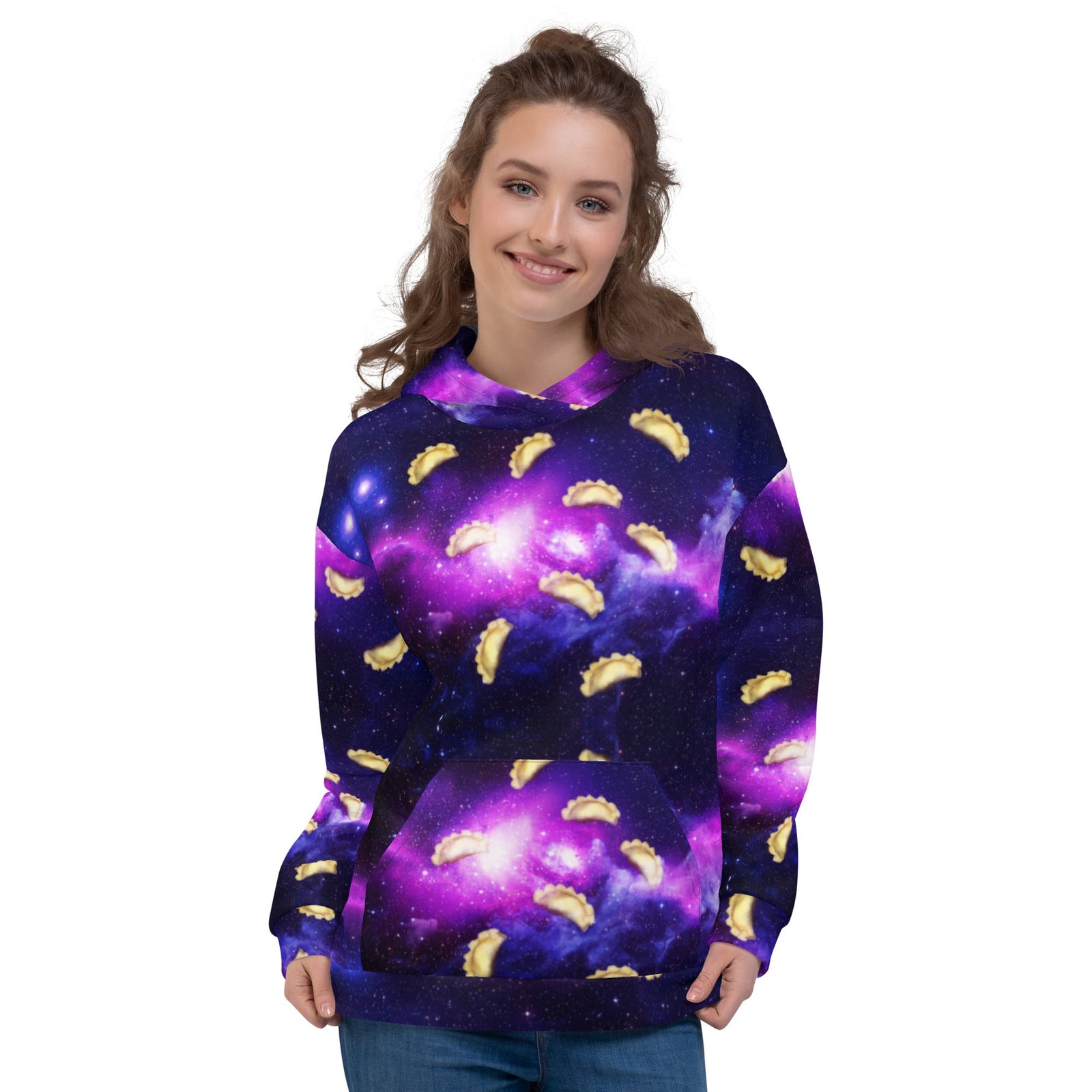 Pierogi In Space All Over Print Unisex Hoodie  Polish Shirt Store XS
