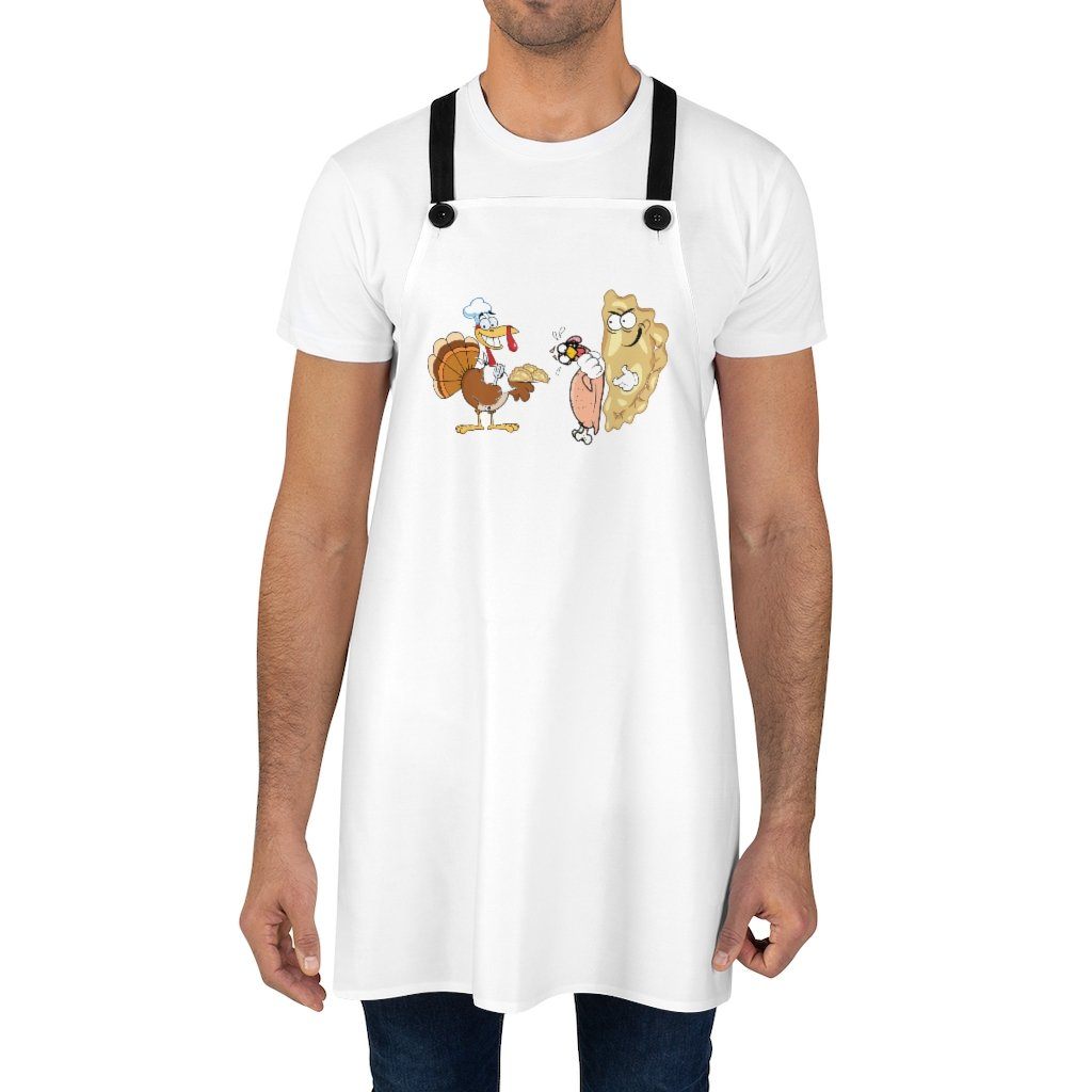 Polish Thanksgiving Food Fight Poly Twill Apron Accessories Printify