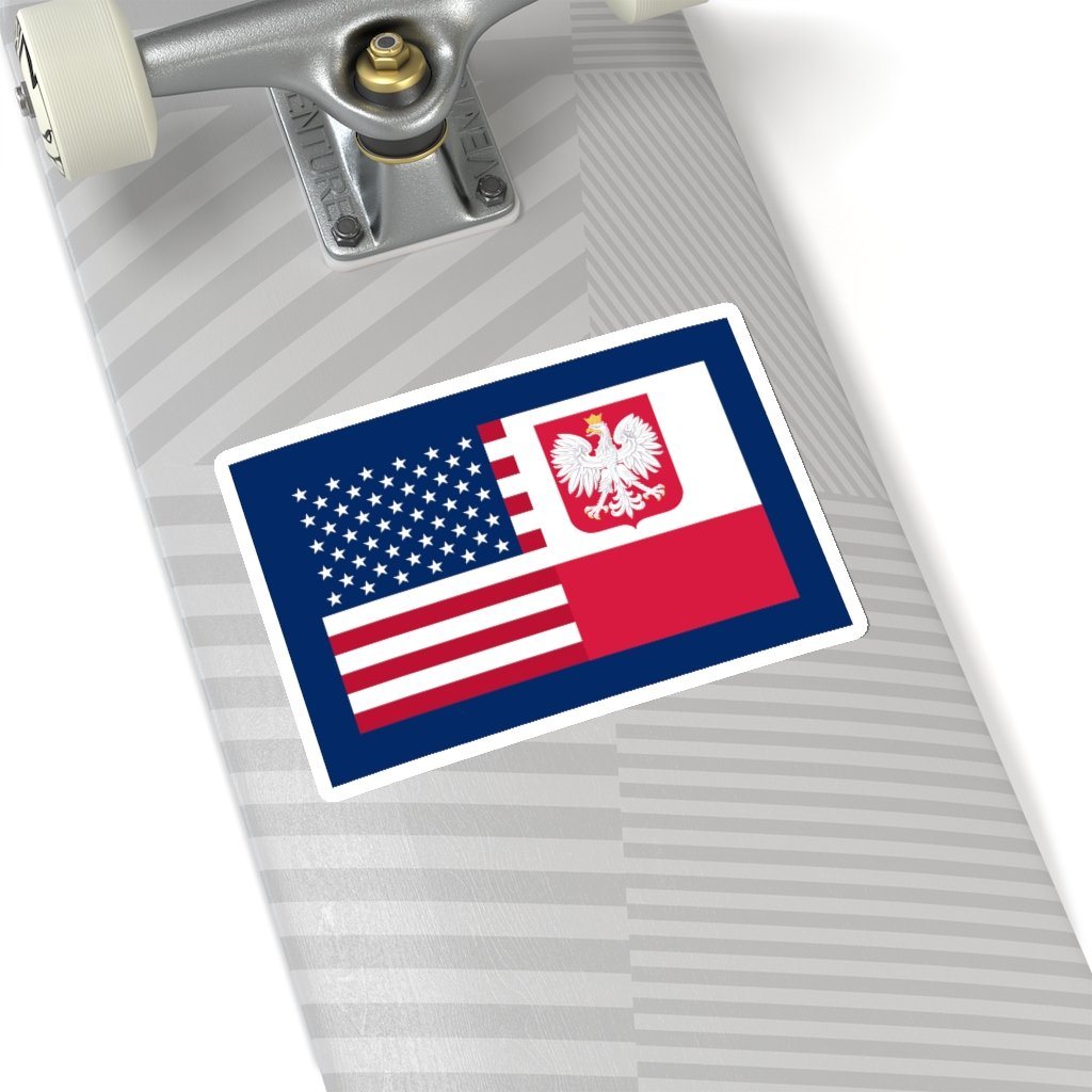 Polish American Flag Die-Cut Sticker Paper products Printify   
