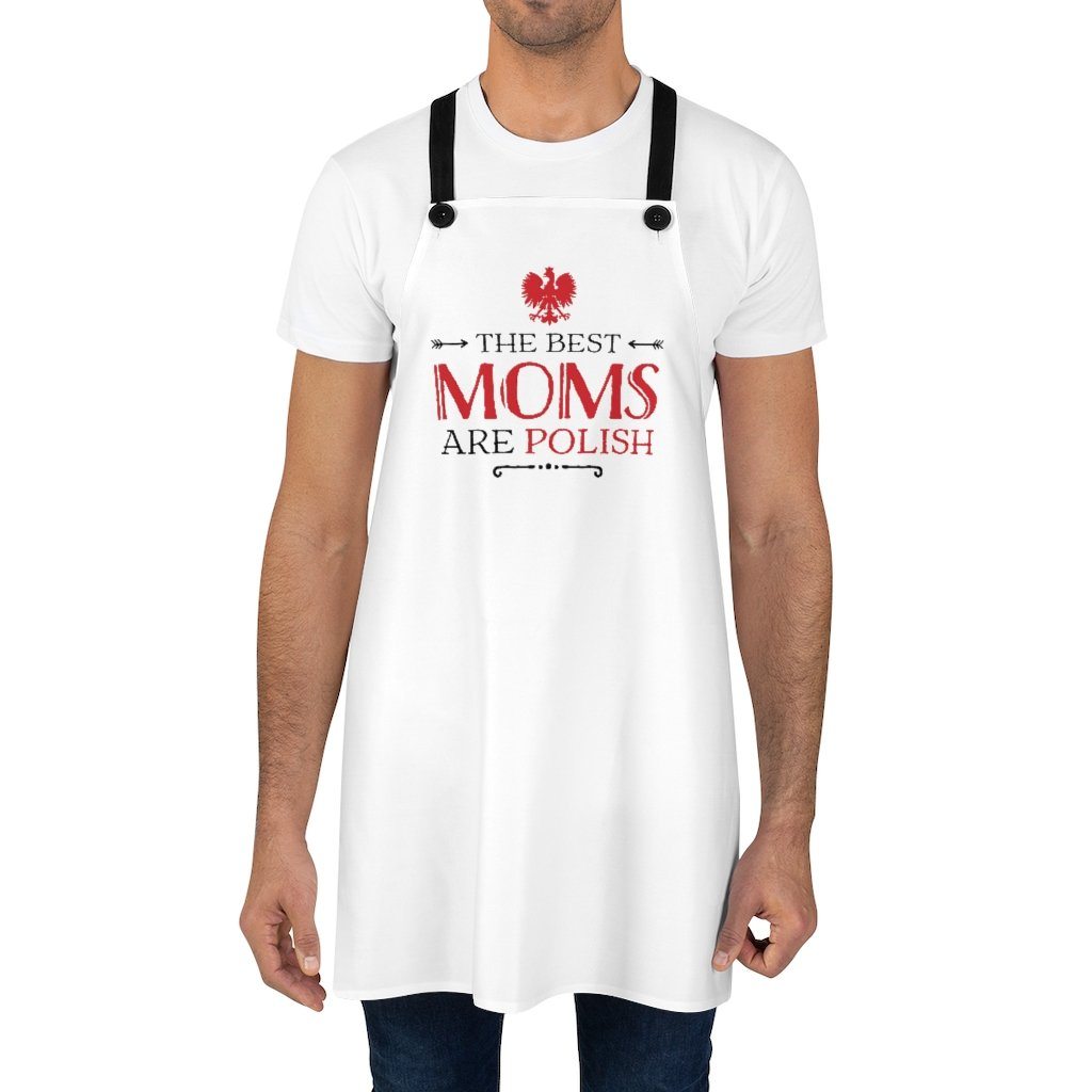 The Best Mom's Are Polish Poly Twill Apron Accessories Printify