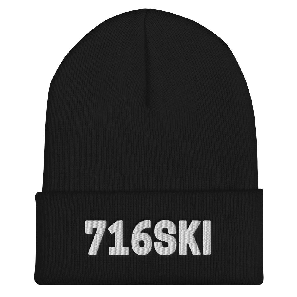 716SKI Buffalo NY Cuffed Beanie Polish Shirt Store Black