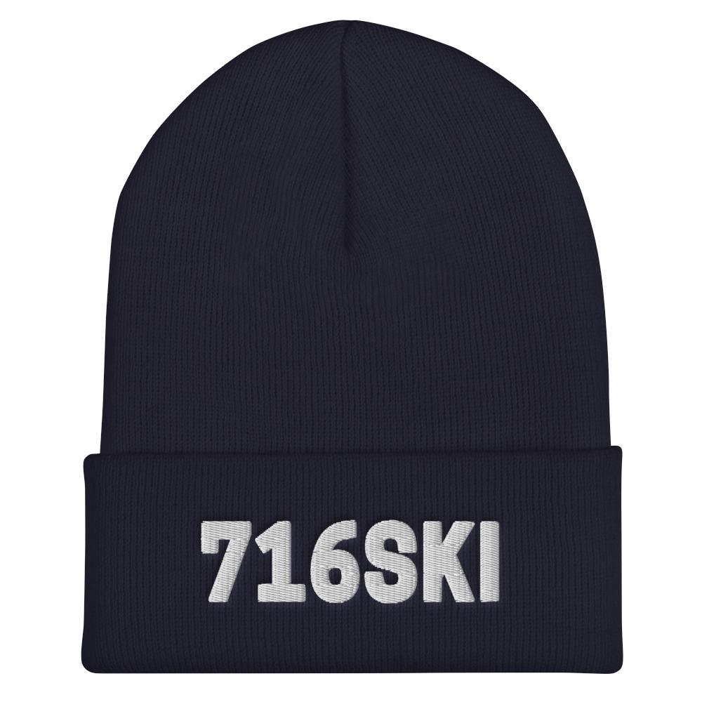 716SKI Buffalo NY Cuffed Beanie Polish Shirt Store Navy