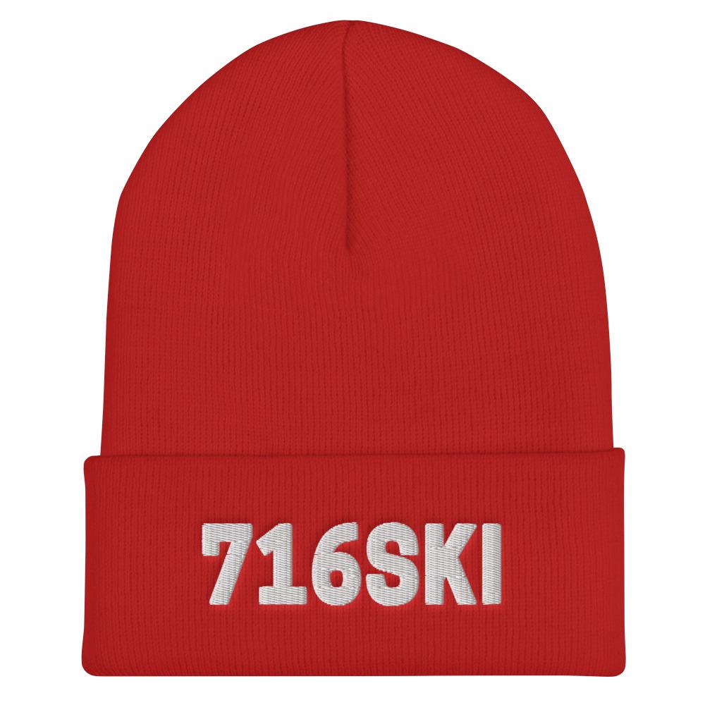 716SKI Buffalo NY Cuffed Beanie Polish Shirt Store Red
