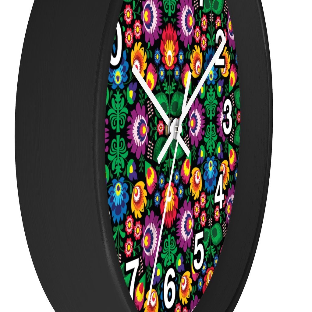 Wycinanki Art Wall Clock Home Decor Printify